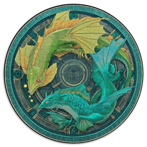 Feuerdrache 1000pcs (67.5x67.5cm) Schwer Puzzle Lernspiel Impossible Water Drache Herausforderung Spielzeug Für Erwachsene Kinder von kaiyun