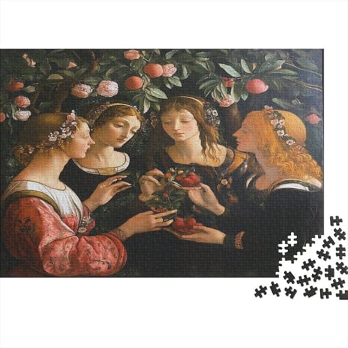 Figures with Fruit and Blumes,Italienische Malerei,1000pcs (75x50cm),DIY-Puzzle Für Erwachsene von kaiyun