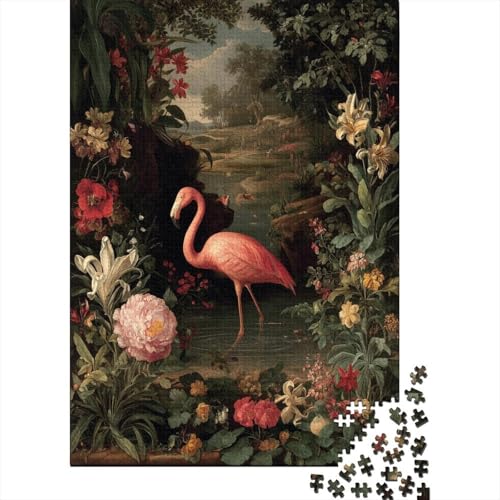 Flamingo-Gemälde Puzzle 1000 Teile Für Erwachsene, Lernspiele, Heimdekoration38x26cm/1000pcs von kaiyun