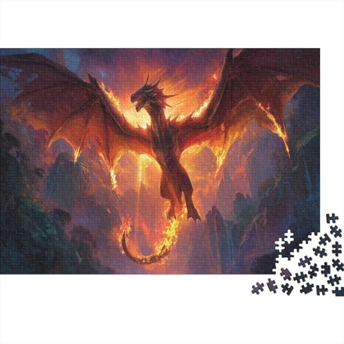 Flamme Drache 1000pcs (75x50cm) Puzzles, Die Für Erwachsene Und Personen Ab 14 Jahren Geeignet Sind von kaiyun