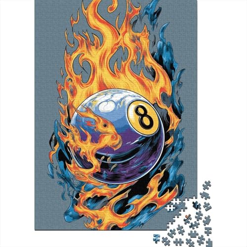 Flammendes8-Ball-Bild,Vektorillustration1000Teile:UnmöglichesPuzzleFürErwachsene,Spiele,Geschenke,Kinder,Herausforderungs38x26cm/1000pcs von kaiyun