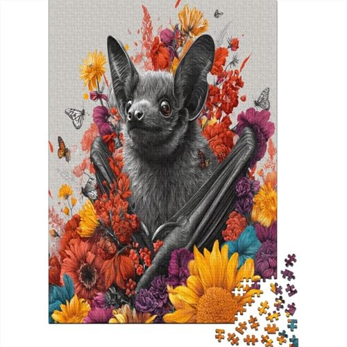 Fledermäuse, Blumen1000 Teile: Unmögliches Puzzle Für Erwachsene, Spiele, Geschenke, Kinder, Herausforderungs38x26cm/1000pcs von kaiyun