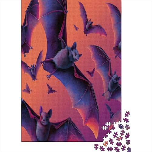 Fledermäuse Flying Gotik Puzzle 1000 Teile Für Erwachsene, Lernspiele, Heimdekoration70x50cm/1000pcs von kaiyun