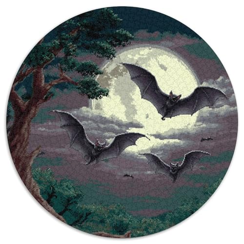 Fledermäuse Night Full Mond Puzzle 1000 Teile Für Erwachsene, Lernspiele, Heimdekoration1000pcs (67.5x67.5cm) von kaiyun