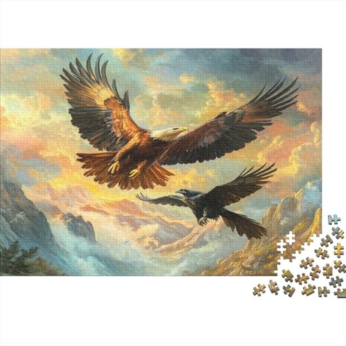 Fliegende Adler und Geier 1000pcs (75x50cm) Schwer Puzzle Lernspiel Impossible Berge und Flüsse unter freiem Himmel Herausforderung Spielzeug Für Erwachsene Kinder von kaiyun