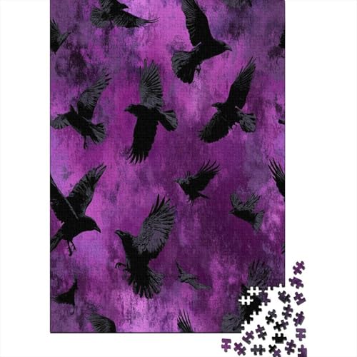 Fliegende Krähe Gotik Puzzle 1000 Teile Für Erwachsene, Lernspiele, Heimdekoration70x50cm/1000pcs von kaiyun
