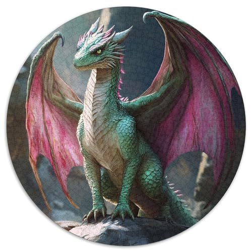 Flying Drache Rätsel Für Erwachsene |Grüne und rosa Schuppen Flügel| 1000pcs (67.5x67.5cm) Puzzles Lernspiele Home Decor von kaiyun