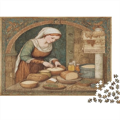 Frau in Medieval Costume 1000pcs (75x50cm) Schwer Puzzle Lernspiel Impossible Herausforderung Spielzeug Für Erwachsene Kinder von kaiyun