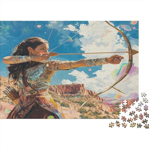 Frauen 1000pcs (75x50cm) Puzzles, Die Für Erwachsene Und Personen Ab 14 Jahren Geeignet Sind Bogenschießen von kaiyun