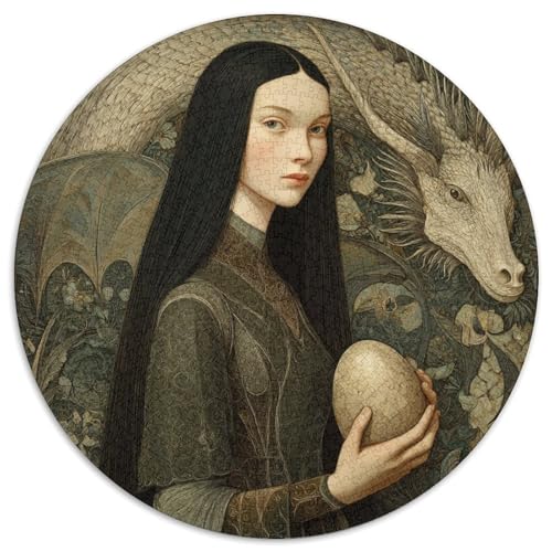 Frauenbild Rätsel Für Erwachsene |Mittelalterlicher Stil Drache| 1000pcs (67.5x67.5cm) Puzzles Lernspiele Home Decor von kaiyun
