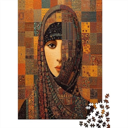 Frauenporträt, Gemusterte Nachhaltige Für Erwachsene Hochwertige Holzspielpuzzles 38x26cm/1000pcs von kaiyun