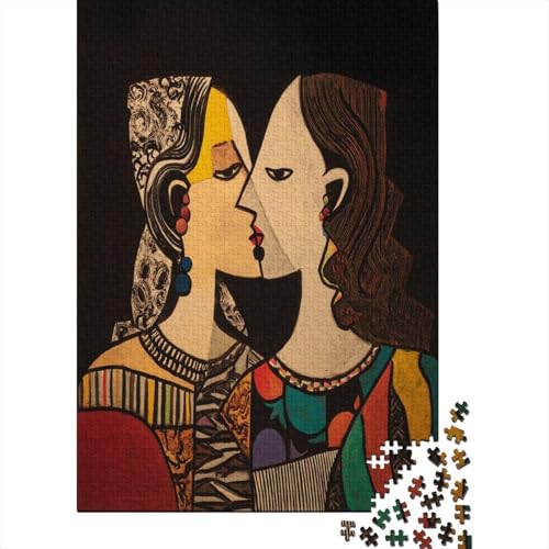 Frauenporträt Puzzle 1000 Teile, Lernspiel, Unmöglich, Anspruchsvolles Spielzeug Für Erwachsene Und Kinder Ab 14 Jahren 38x26cm/1000pcs von kaiyun