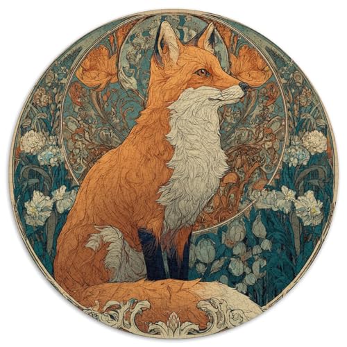 Fuchs Rätsel Für Erwachsene |Plant Pattern| Familienspaß-Puzzles 1000pcs (67.5x67.5cm) von kaiyun