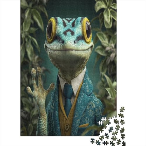 Gecko-Porträt Puzzle 1000 Teile Für Erwachsene, Lernspiele, Heimdekoration38x26cm/1000pcs von kaiyun