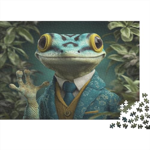 Gecko-Porträt Rätsel Für Erwachsene || Familienspaß-Puzzles 1000pcs (75x50cm) von kaiyun