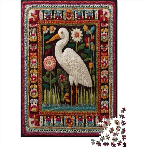 Gehäkelter Reiher 38x26cm/1000pcs Puzzles, Die Für Erwachsene Und Personen Ab 14 Jahren Geeignet Sind Florale Elemente von kaiyun