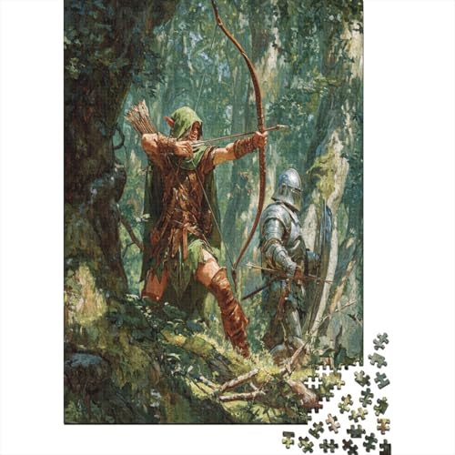 Gepanzerter Ritter Waldelfenbogenschütze1000 Teile: Unmögliches Puzzle Für Erwachsene, Spiele, Geschenke, Kinder, Herausforderungs70x50cm/1000pcs von kaiyun