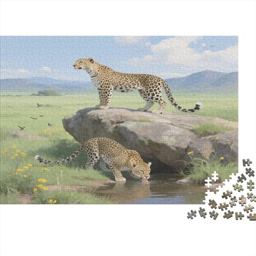 Gepard 1000pcs (75x50cm) Puzzle, Lernspiel Impossible Wildtiere Herausforderungsspielzeug Für Erwachsene Teenager von kaiyun