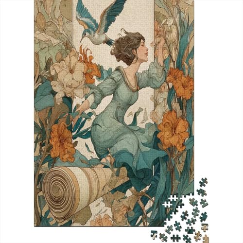 Geschwungene antike Schriftrolle Rätsel Für Erwachsene |Frau| 70x50cm/1000pcs Puzzles Lernspiele Home Decor von kaiyun