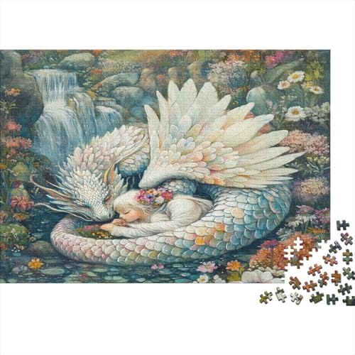 Giant Weißer Drache,Rätsel Für Erwachsene 1000pcs (75x50cm),Herausforderungsspiele Kleine Fee von kaiyun