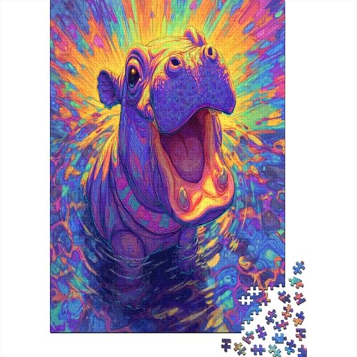 Glückliches kleines NilHorse mit offenem Mund und Lächeln 70x50cm/1000pcs Puzzles, Die Für Erwachsene Und Personen Ab 14 Jahren Geeignet Sind von kaiyun