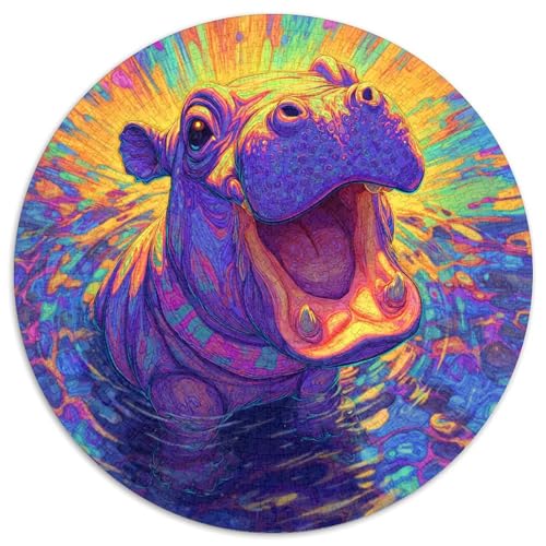 Glückliches kleines NilHorse mit offenem Mund und Lächeln Rätsel Für Erwachsene || Familienspaß-Puzzles 1000pcs (67.5x67.5cm) von kaiyun