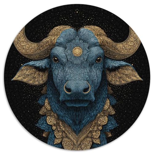 Gold-Blauer Büffel1000 Teile: Unmögliches Puzzle Für Erwachsene, Spiele, Geschenke, Kinder, Herausforderungs1000pcs (67.5x67.5cm) von kaiyun