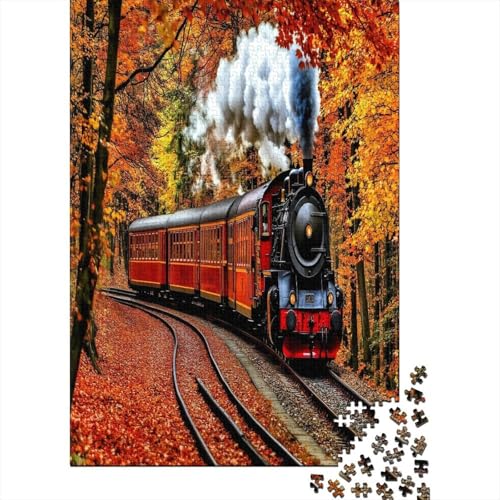 Golden Wald Klassischer Dampfzug1000 Teile: Unmögliches Puzzle Für Erwachsene, Spiele, Geschenke, Kinder, Herausforderungs70x50cm/1000pcs von kaiyun