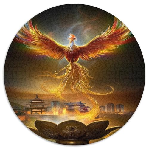 Goldener Lotus 1000pcs (67.5x67.5cm) Puzzle, Lernspiel Impossible Phönix breitet Seine Flügel aus und erhebt Sich in den Himmel Herausforderungsspielzeug Für Erwachsene Teenager von kaiyun