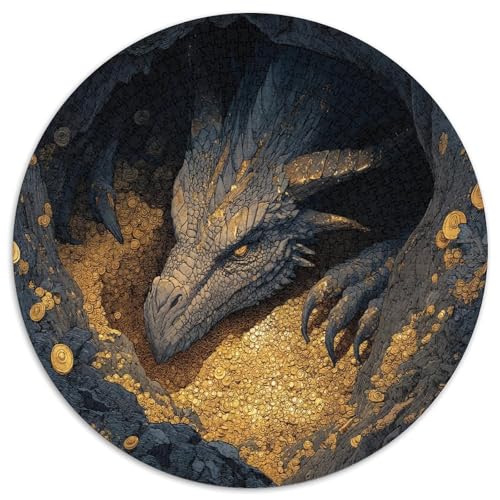 Goldmünzen in der dunklen Höhle DrachePuzzle 1000 Teile Für Erwachsene, Lernspiele1000pcs (67.5x67.5cm) von kaiyun
