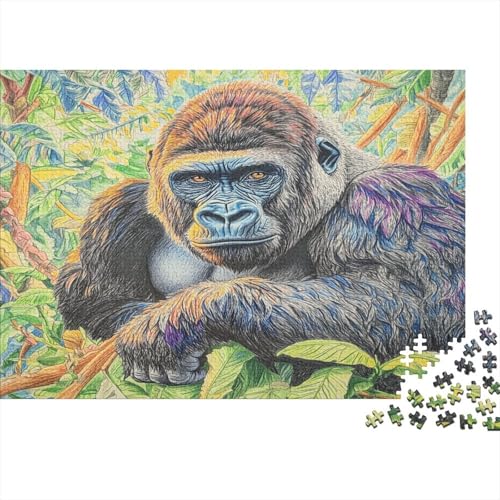 Gorilla 1000pcs (75x50cm) Erwachsenenpuzzle - Wald DIY-Puzzlespielzeug von kaiyun