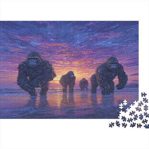 Gorilla Puzzle 1000pcs (75x50cm) Erwachsene Beach Sonnenuntergang Puzzle,Home Decor von kaiyun