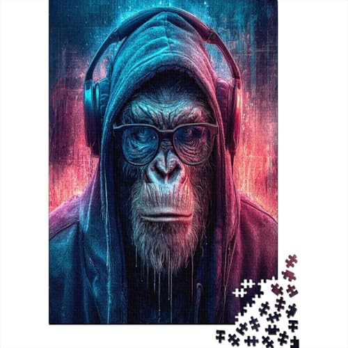 Gorilla mit Kapuzenpullover, Brille und Kopfhörern 38x26cm/1000pcs Puzzles, Die Für Erwachsene Und Personen Ab 14 Jahren Geeignet Sind Gorilla mit Kapuzenpullover, Brille und Kopfhörern 38x26cm/1000pcs Puzzles, Die Für Erwachsene Und Personen Ab 14 Jahren Geeignet Sind von kaiyun