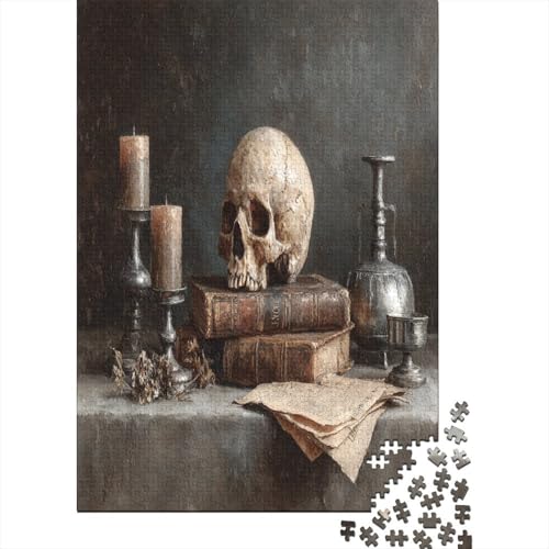 Gotischer Stil,Skelette und Kerzen in Alten Büchern,70x50cm/1000pcs,DIY-Puzzle Für Erwachsene Gotischer Stil,Skelette und Kerzen in Alten Büchern,70x50cm/1000pcs,DIY-Puzzle Für Erwachsene von kaiyun