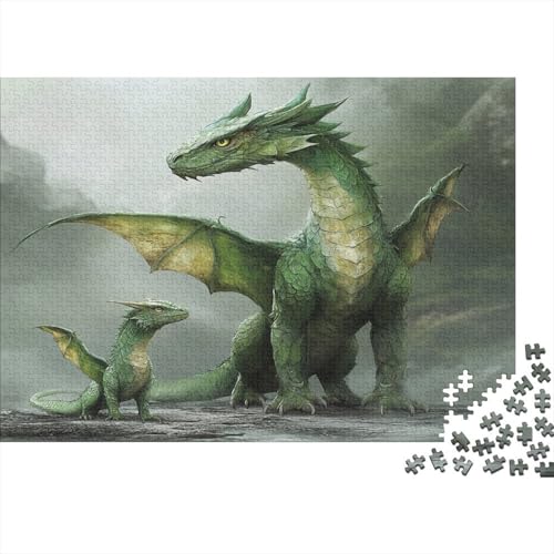 Green Drache,Rätsel Für Erwachsene 1000pcs (75x50cm),Herausforderungsspiele Kleine und große Versionen von kaiyun