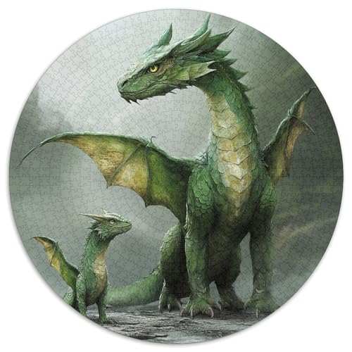 Green Drache Rätsel Für Erwachsene |Kleine und große Versionen| Familienspaß-Puzzles 1000pcs (67.5x67.5cm) von kaiyun