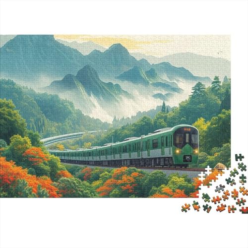 Green Zug,Berg 1000pcs (75x50cm) Puzzle, Lernspiel Impossible Herausforderungsspielzeug Für Erwachsene Teenager von kaiyun