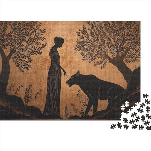 Griechische Figurenmalerei 1000pcs (75x50cm) Puzzle, Lernspiel Impossible The Story of The Löwe and The Wolf Herausforderungsspielzeug Für Erwachsene Teenager von kaiyun