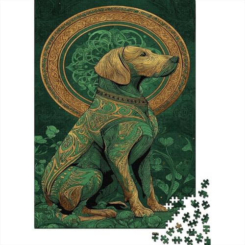 Grün-Goldener Hund Puzzle 1000 Teile Für Erwachsene, Lernspiele, Heimdekoration70x50cm/1000pcs Grün-Goldener Hund Puzzle 1000 Teile Für Erwachsene, Lernspiele, Heimdekoration70x50cm/1000pcs von kaiyun