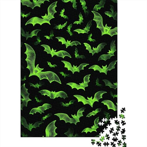 Grünes Fledermausmuster1000 Teile: Unmögliches Puzzle Für Erwachsene, Spiele, Geschenke, Kinder, Herausforderungs70x50cm/1000pcs von kaiyun