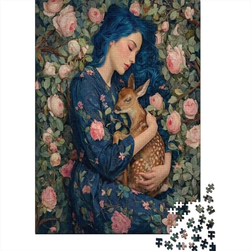 Haired Frau Holds A Little Hirsch in Her Arms Das BlauPuzzle 1000 Teile Für Erwachsene, Lernspiele38x26cm/1000pcs Haired Frau Holds A Little Hirsch in Her Arms Das BlauPuzzle 1000 Teile Für Erwachsene, Lernspiele38x26cm/1000pcs von kaiyun