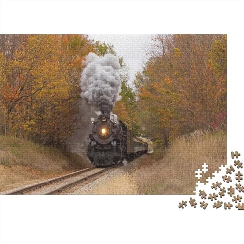 Herbst 1000pcs (75x50cm) Schwer Puzzle Lernspiel Impossible Dampfzug Herausforderung Spielzeug Für Erwachsene Kinder von kaiyun