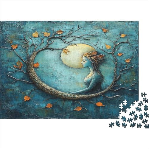 Herbst Love,Mond and Love Gemusterte Nachhaltige Für Erwachsene Hochwertige Holzspielpuzzles 1000pcs (75x50cm) von kaiyun