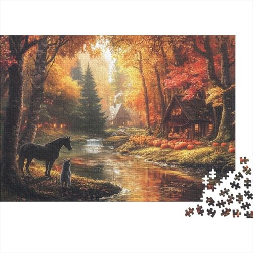 Herbstlandschaft 1000pcs (75x50cm) Puzzles, Die Für Erwachsene Und Personen Ab 14 Jahren Geeignet Sind Lush Wald von kaiyun
