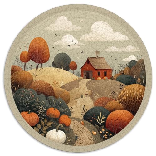 Herbstlandschaft mit Alter roter Scheune 1000pcs (67.5x67.5cm) Schwer Puzzle Lernspiel Impossible Herausforderung Spielzeug Für Erwachsene Kinder von kaiyun