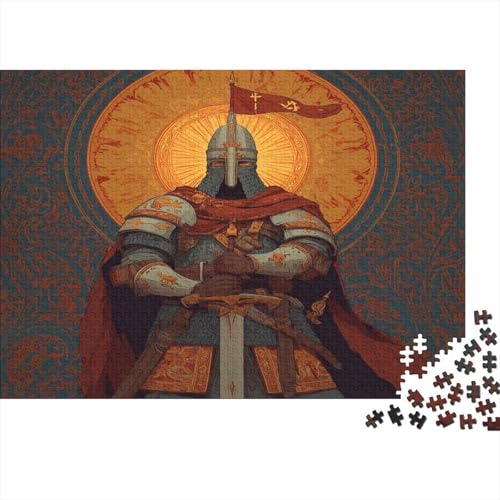 Heroische Maske eines Kriegers aus dem 13. Jahrhundert in Rüstung mit einem riesigen Schwert 1000pcs (75x50cm) Schwer Puzzle Lernspiel Impossible Herausforderung Spielzeug Für Erwachsene Kinder von kaiyun