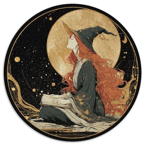 Hexe, Mond und Buch Rätsel Für Erwachsene || 1000pcs (67.5x67.5cm) Puzzles Lernspiele Home Decor von kaiyun