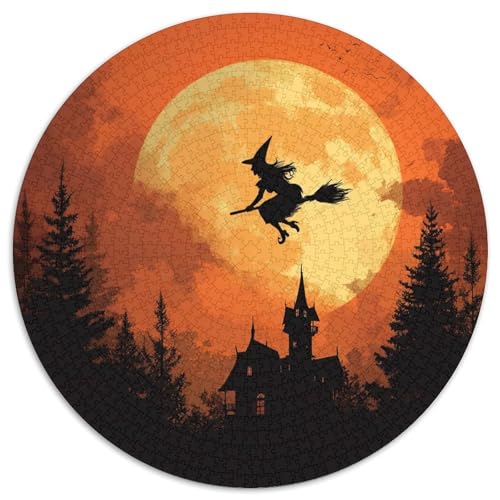 Hexe fliegt auf Besen vor Vollmond 1000pcs (67.5x67.5cm) Puzzle, Lernspiel Impossible Herausforderungsspielzeug Für Erwachsene Teenager von kaiyun