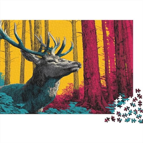 Hirsch 1000pcs (75x50cm) Puzzles, Die Für Erwachsene Und Personen Ab 14 Jahren Geeignet Sind Wald von kaiyun