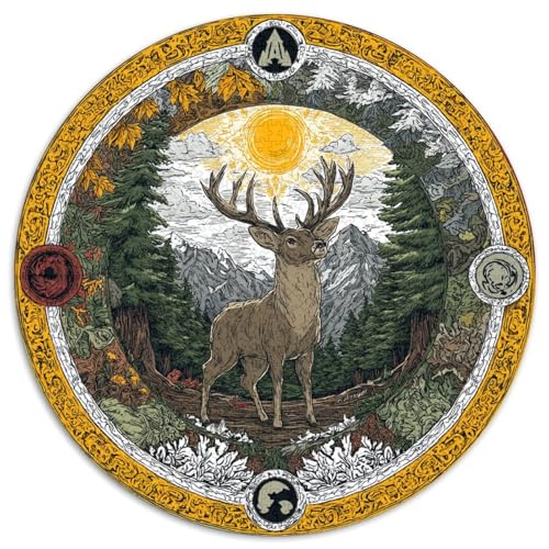 Hirsch im Herzen des Waldes 1000pcs (67.5x67.5cm) Puzzles, Die Für Erwachsene Und Personen Ab 14 Jahren Geeignet Sind von kaiyun